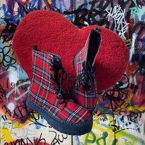 Dope Grunge Platform Plaid Boots